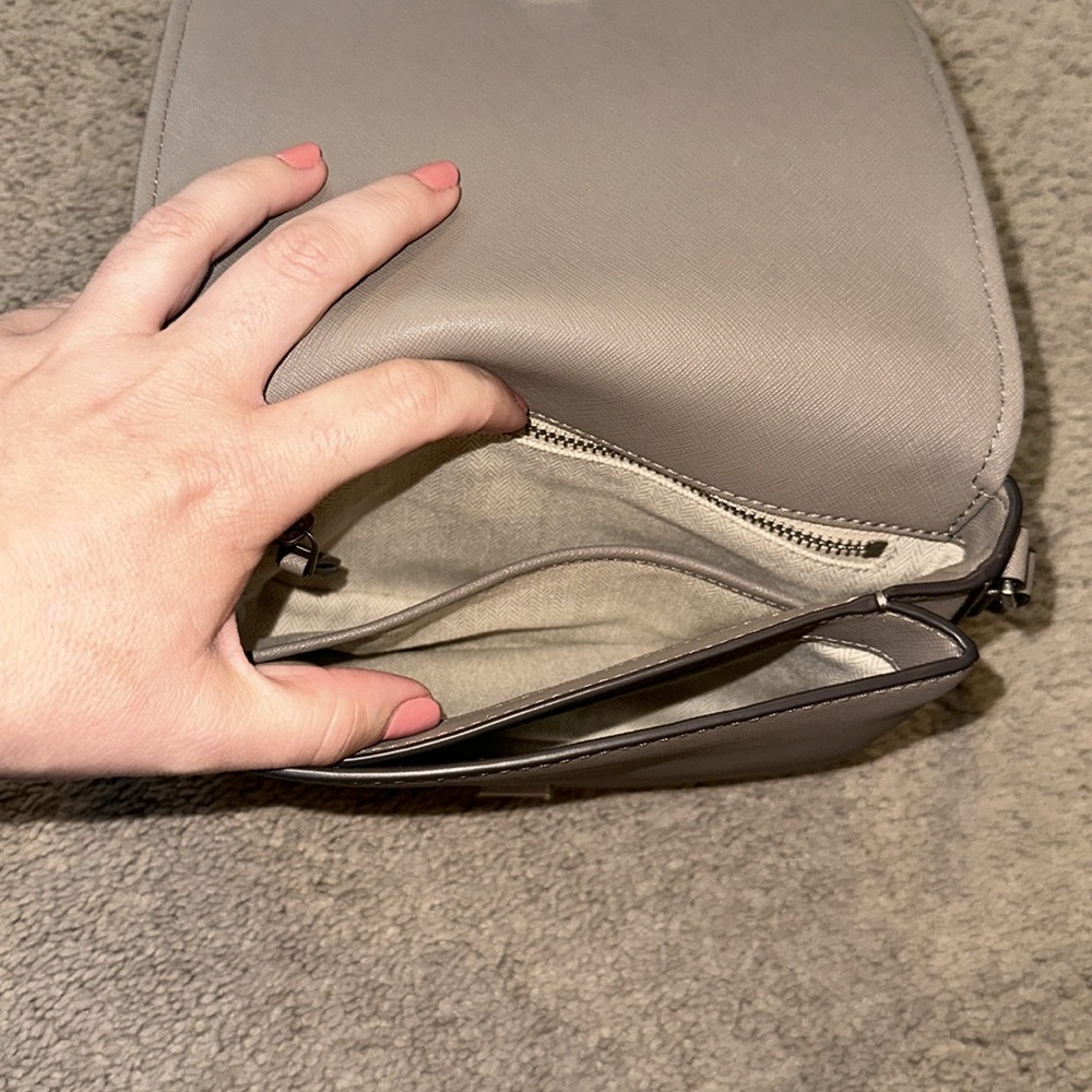 Tory Burch Metallic Taupe Crossbody Bag - Picture 6 of 10